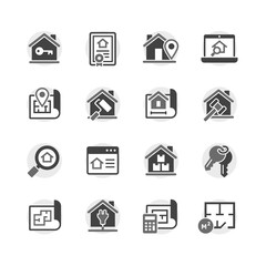real estate vector icon set