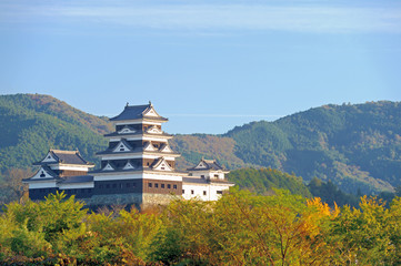 秋の大洲城　愛媛県大洲市