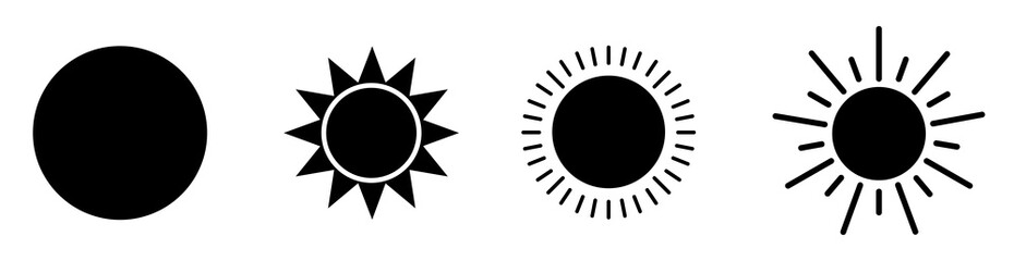 Fototapeta na wymiar Solar icons. Set of sun images on a white background. Solar symbols.Vector