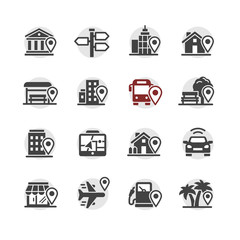 Location city vector Icon Set