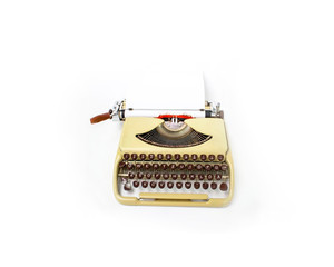 old typewriter isolated on white background