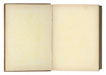 Blank book pages isolated over white