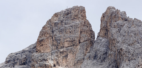 Furchetta Peak in the Dolomites: Majestic Peak in Puez Odles Naturepark / Gardena Valley / South Tyrol / Italy 