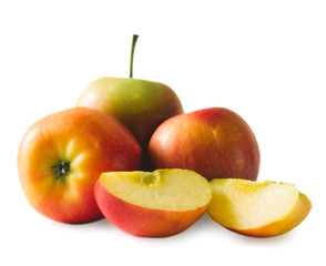 Fresh red apples. The image is isolated on a white background.