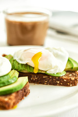 avocado toast with egg poached