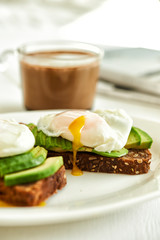 avocado toast with egg poached