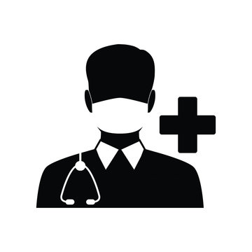 recommend clip art: doctor icon. Doctor with stethoscope vector sign