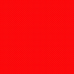 White dots on a red background. Abstract seamless mosaic background. Pixels backdrop.