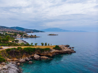 Fototapeta na wymiar Greece. Lefkada island. Coast of the Ionian Sea. Popular tourist spot. Drone. Aerial view