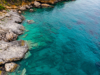 Greece. Lefkada island. Coast of the Ionian Sea. Popular tourist spot. Drone. Aerial view