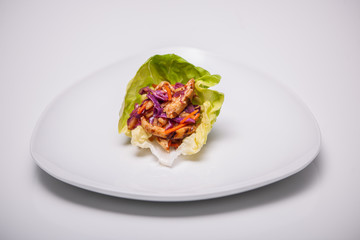 Roasted Vegetables wrapped in lettuce	