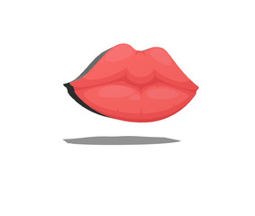 red lips on white background