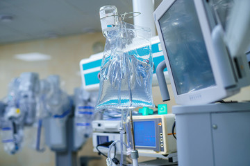 Medical devices, Interior hospital design concept. Interior of operating room in modern clinic,...