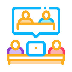 partnership coworking decision icon vector. partnership coworking decision sign. color contour symbol illustration