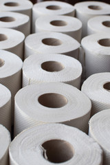 Rolls of toilet paper. Close-up
