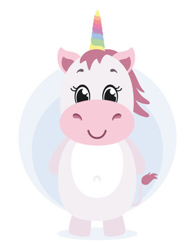 Illustration of a unicorn. Image of unicorns. Unicorn character.