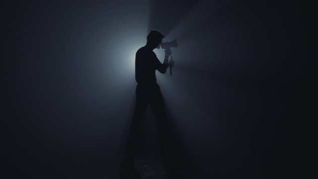 Propoganda dictator in dark