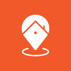 House location vector icon. Stay at home. Navigation symbol. Simple flat vector illustration