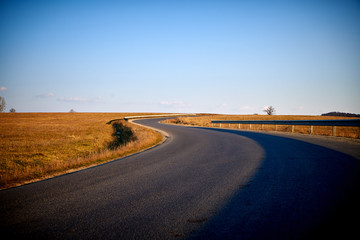 Free road on a countryside in a sunny day