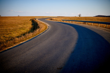 Free road on a countryside in a sunny day