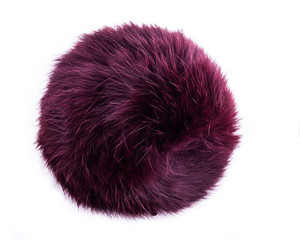 Natural fur on a white background. Plum color of fur. Fur pattern on a white background. Banner for...