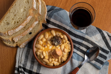Asturian fabada, typical Spanish food