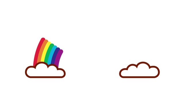 A rainbow for hope and wish. Everything will be fine. Italian slogan Andr&agrave; tutto bene. Motivational phrase used during quarantine in fighting with COVID-19. Positive message to overcome disease.