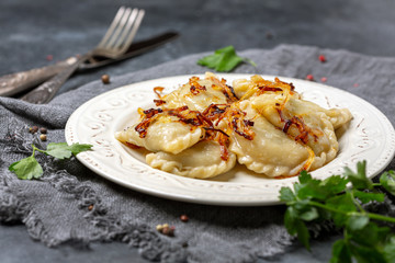 Dumplings with cabbage is a traditional dish of Eastern Europe.