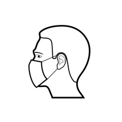 icon man in a protective mask vector illustration