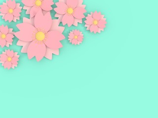 LOVELY KAWAII CUTE SAKURA CHERRY BLOSSOM FLOWERS 3D ILLUSTRATION