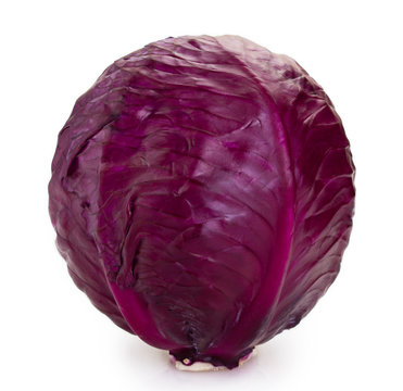 Fresh Red Cabbage On White Background