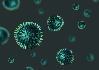Coronavirus COVID-19 coronavirus concept . Microscope virus close up.