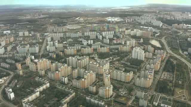 Aerial shot of residential area Solntsevo in Moscow, Russia