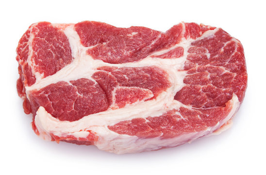 Raw steak meat on white background