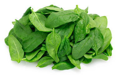 Fresh spinach on white background