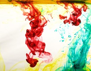 inks in water, color abstraction, color explosion