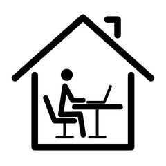 Icon icon for distant work at home during the pandemic