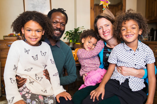 Portrait happy multiethnic family