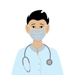 Fototapeta premium Medical worker. Doctor, nurse. Vector isolated image. Health care