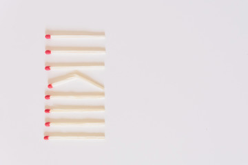 Power of Social Distancing. Maintain a distance between you and other people. Matchstick