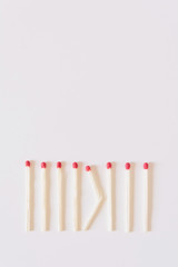 Power of Social Distancing. Maintain a distance between you and other people. Matchstick
