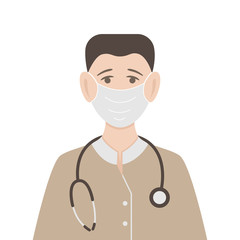 Medical worker. Doctor, nurse. Vector isolated image. Health care