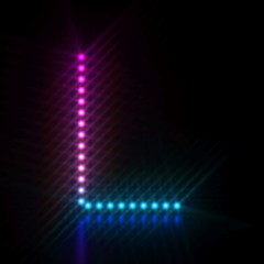 Obraz premium Pink blue dot light font Letter L 3D