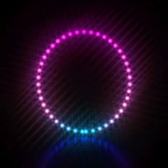 Pink blue dot light font Letter O 3D