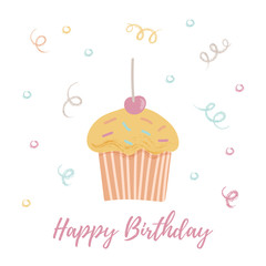Cupcake design, happy birthday greeting card