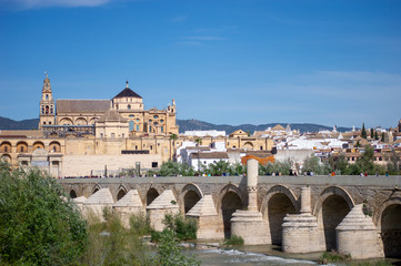 Fototapeta na wymiar Roman bridge over the river Guadalquivir. Córdoba, Spain