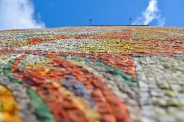 colorful mosaic on the wall