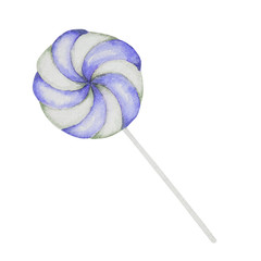 Lollipops on white background. watercolor hand drawn illustration for menu design, cards, invitations.