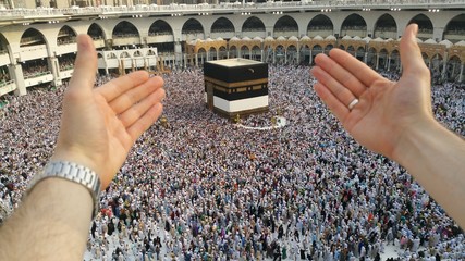 MECCA, SAUDI ARABIA,  August 2019 - Muslim pilgrims from all over the world gathered to perform...