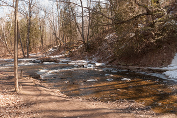 The Niagara Escarpment at Baird Creek, Baird Creek Parkway, Green Bay, WI.  Spring and Winter scenes..